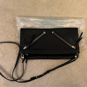 Stella & Dot Black Leather Crossbody Bag